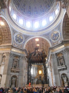 The altar above the tomb of Saint Peter